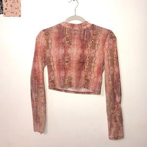 Animal print turtle neck